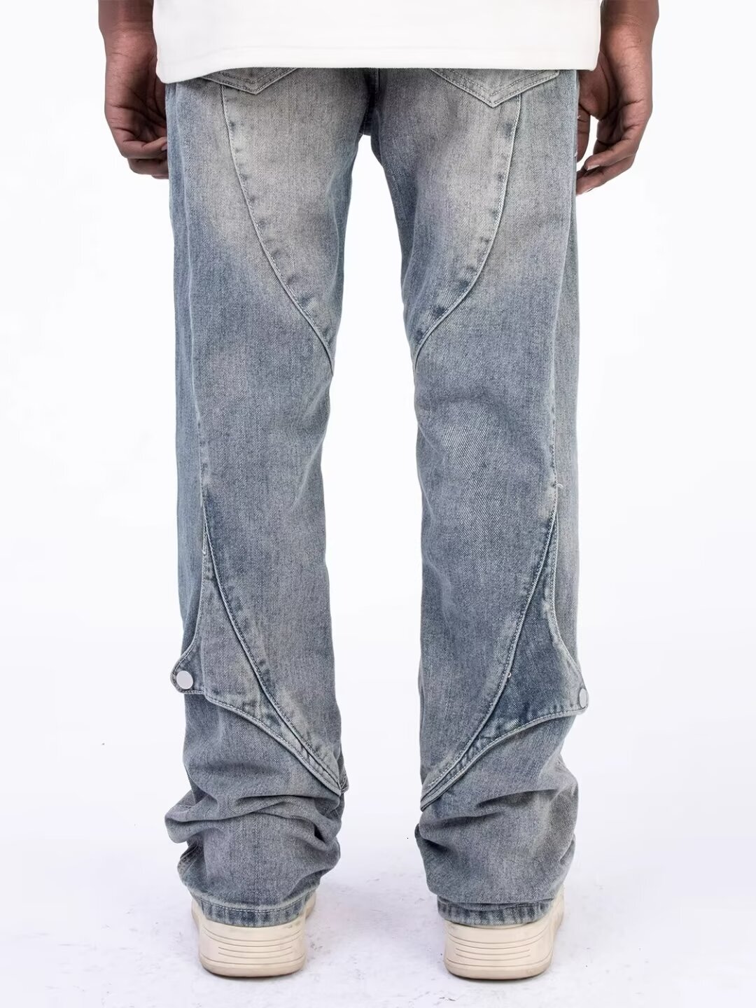 High quality Tiktok elastic micro horn jeans for men