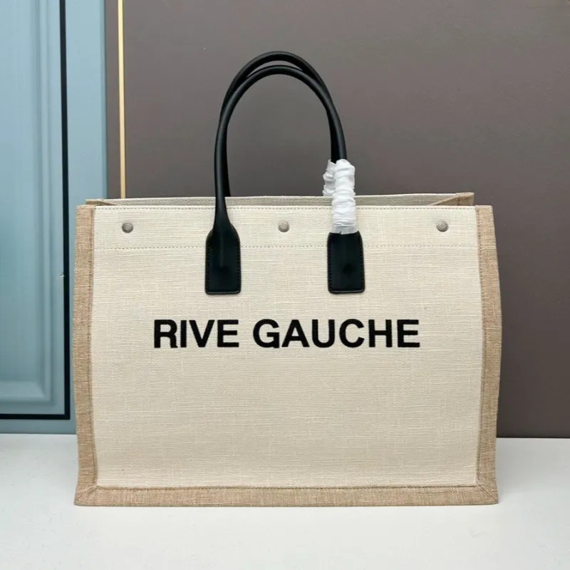 Rive Gauche Tote Bag Women Handbags Luxurys Designer Bag Large Linen Canvas Shopping Bag Travel Beach Bags Crossbody Wallet