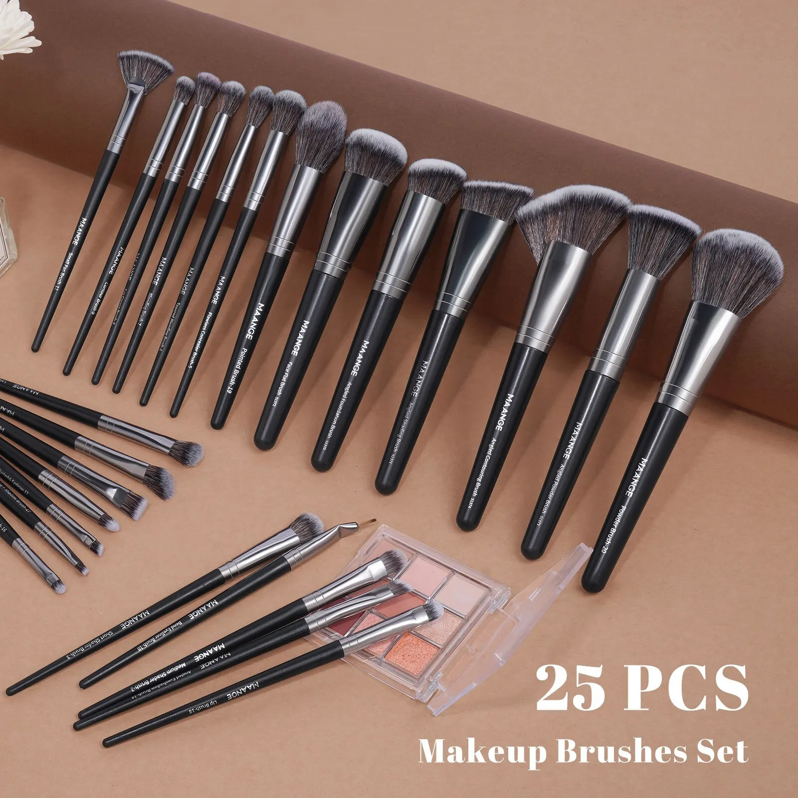 MAANGE Professional Gift Box 25 Piece Makeup Brush Set beauty brush for basic hidden eye shadow contour brush 240715