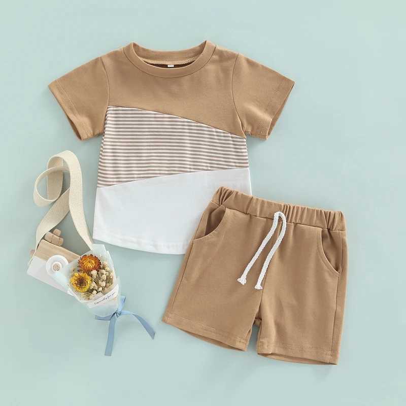 Clothing Sets Baby Boys 2PCS Pants Suit Short Sleeve Patchwork T-shirt + Short Pants Toddler Boys Summer Clothing Kid Casual Outfit