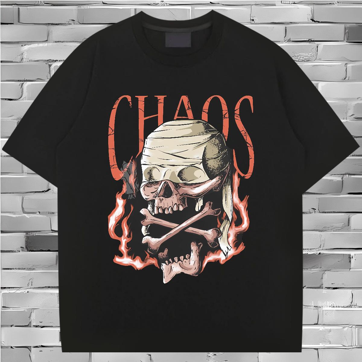 Custom T Shirt For Man Skeleton 230g Cotton Plus Size Cartoon Casual Tshirt for Man Woman O-Neck Short Sleeve Cotton Unisex