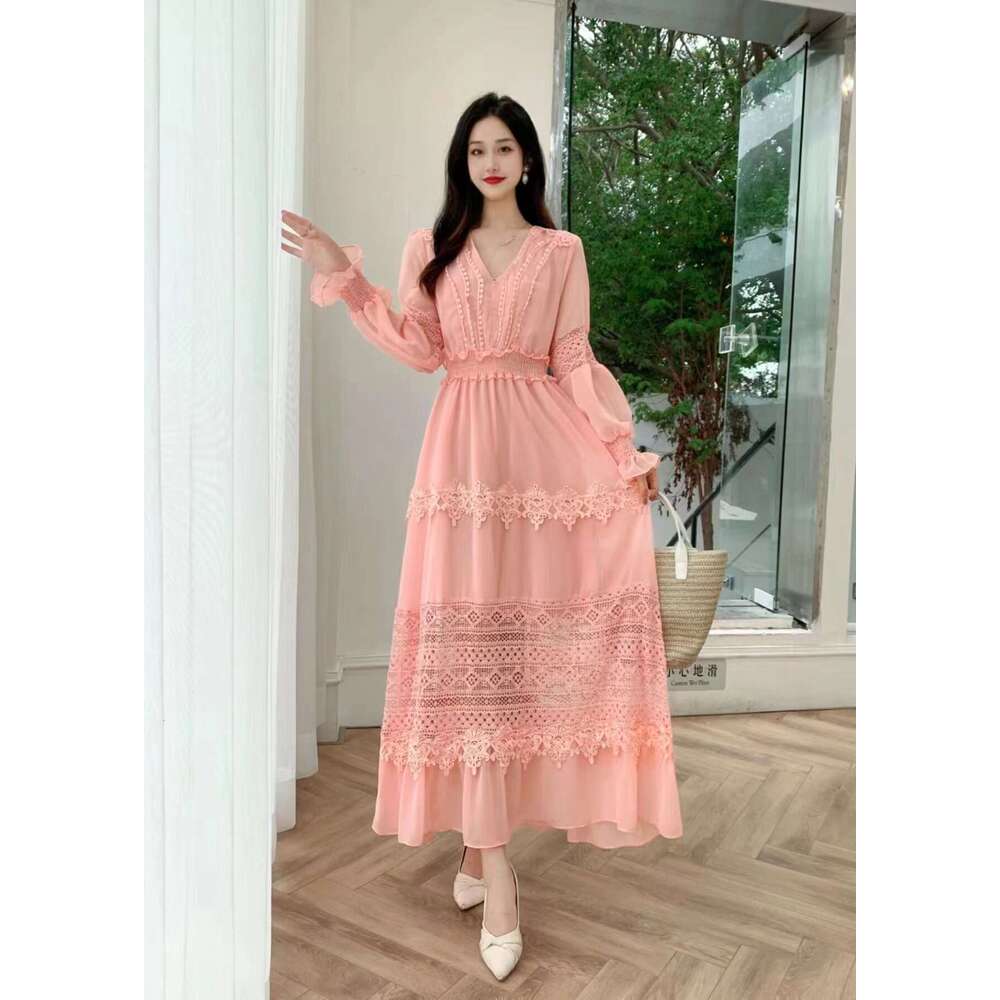 Waist Tied Dress, Spring/summer Womens Clothing, Early 2023, New Heavy Industry Large Swing Long Skirt, Elegant and Unique Skirt Temperament Oversize 