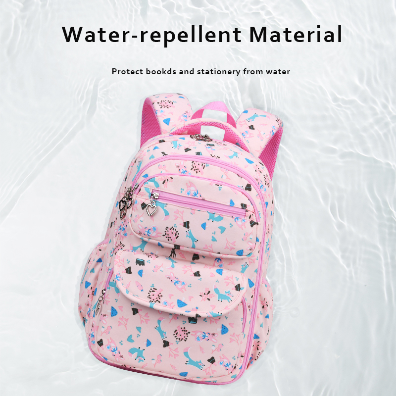 Kids School Girls Backpack Light Weight Durable Cute Multi Compartment Elementary Students Bookbag for Children 6628