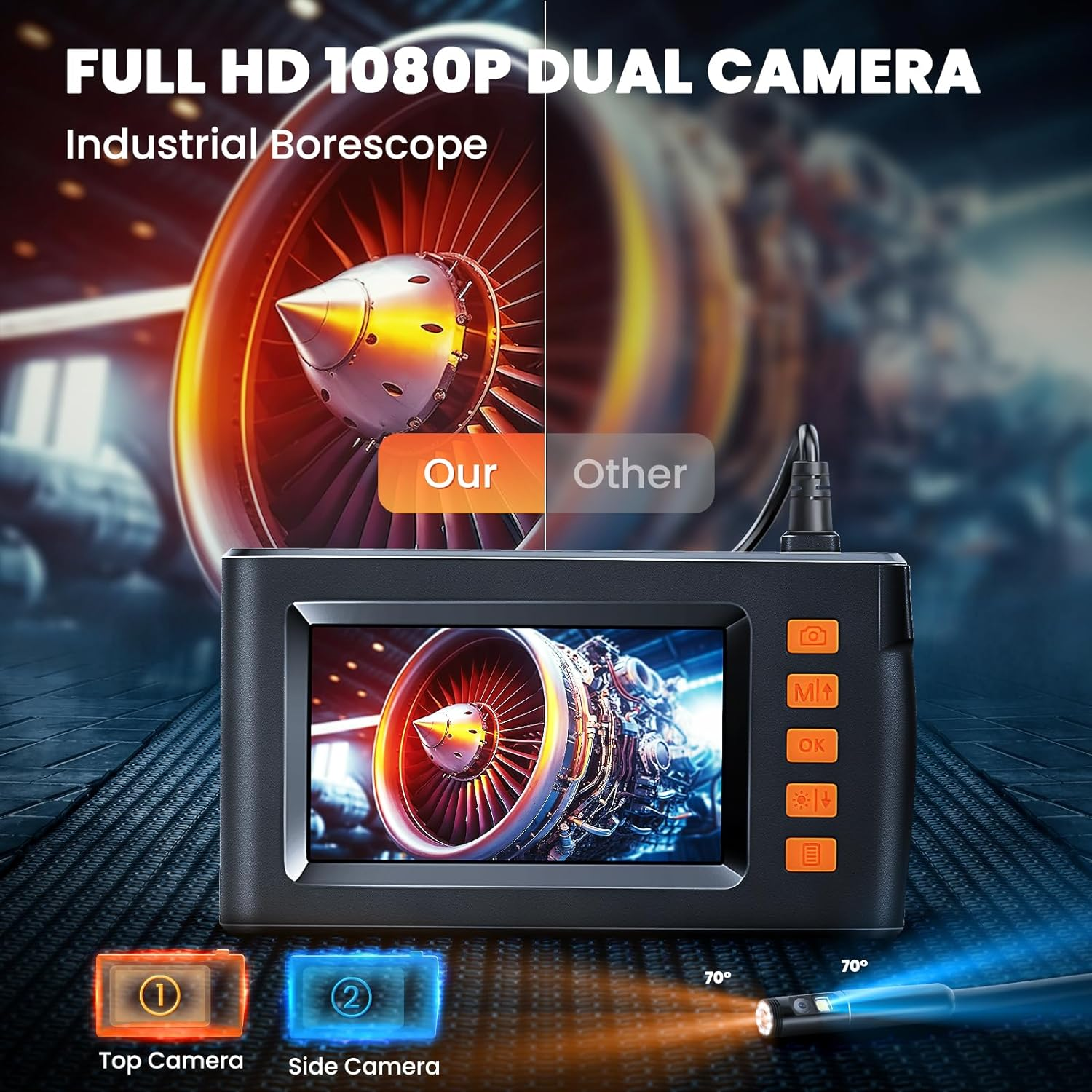 1080P HD Borescope Inspection Camera 4.3'' LCD Single & Dual Lens Endoscope Camera lP67 Waterproof Snake Camera for Home Drain