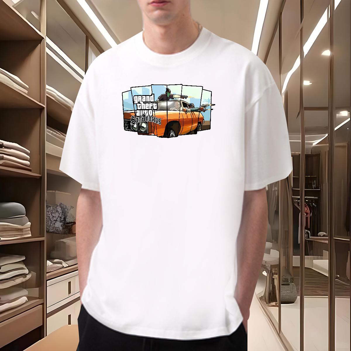 Classic T shirt racing 230g Cotton Oversized 4XL Men Clothes T-Shirt Daily Wear Cotton Breathable Soft Brand Tshirts