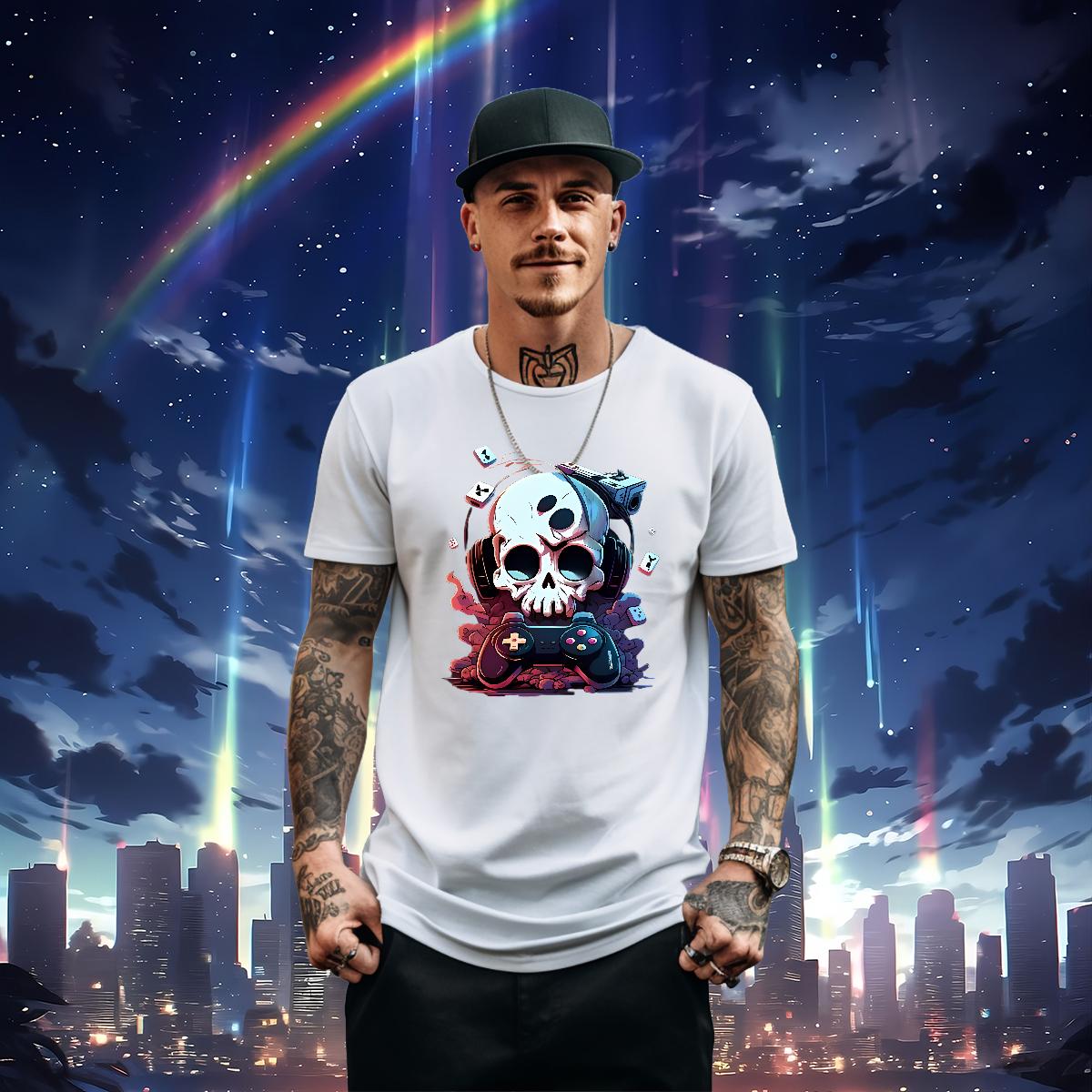 Brand T-Shirts Skeleton 230g Cotton Outdoor Cotton O Neck Short Sleeves Men Tops Tees 2024 Designer Custom Print Oversized Tshirts