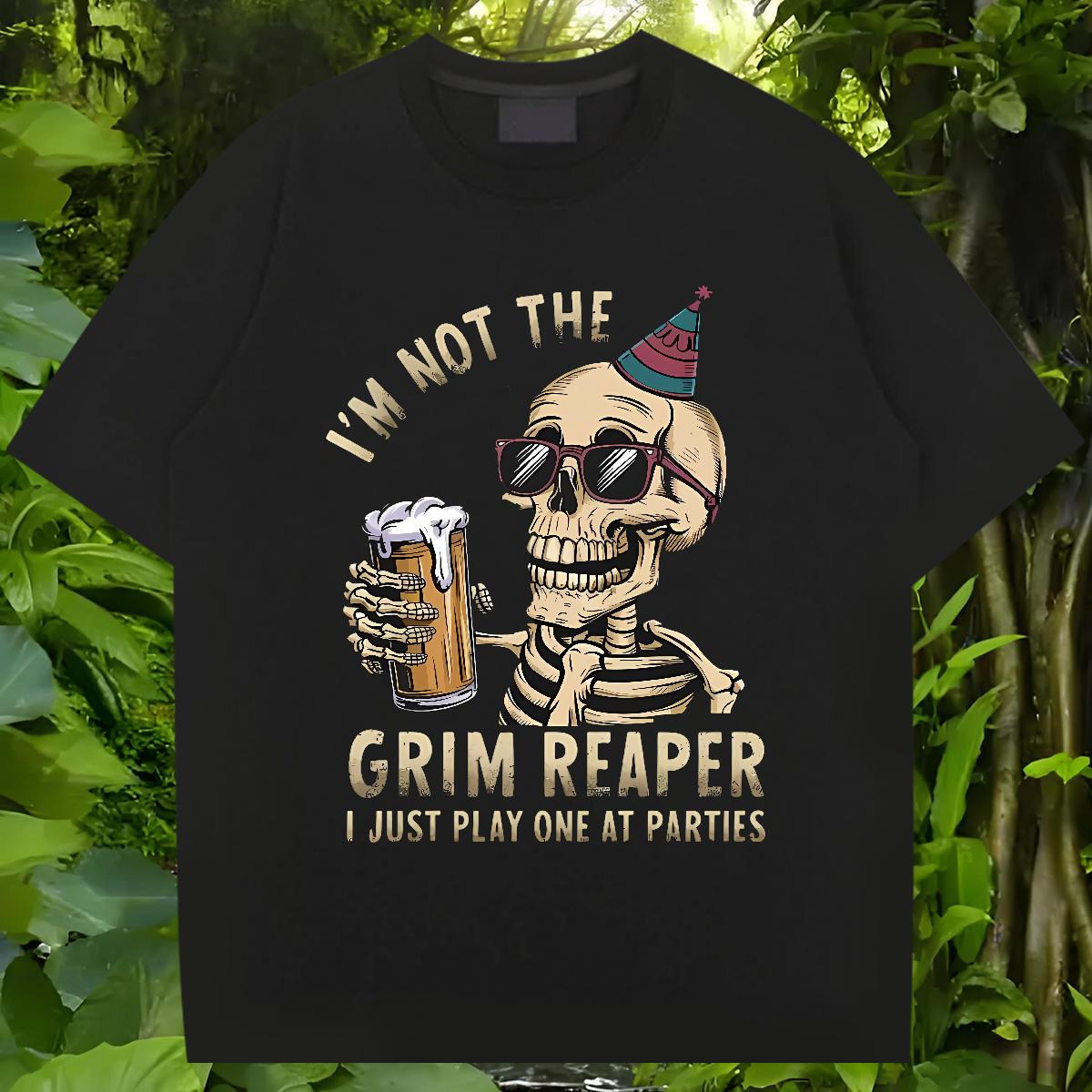 Comfortable Men T Shirts Skeleton 230g 100% Cotton Street Wear Crew Neck Cotton Breathable Men Clothes T-Shirt Customized Custom Printing Polos