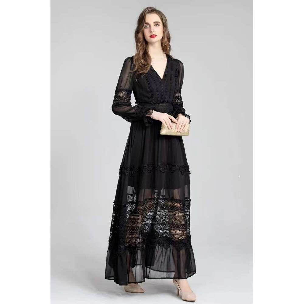 Waist Tied Dress, Spring/summer Womens Clothing, Early 2023, New Heavy Industry Large Swing Long Skirt, Elegant and Unique Skirt Temperament Oversize 