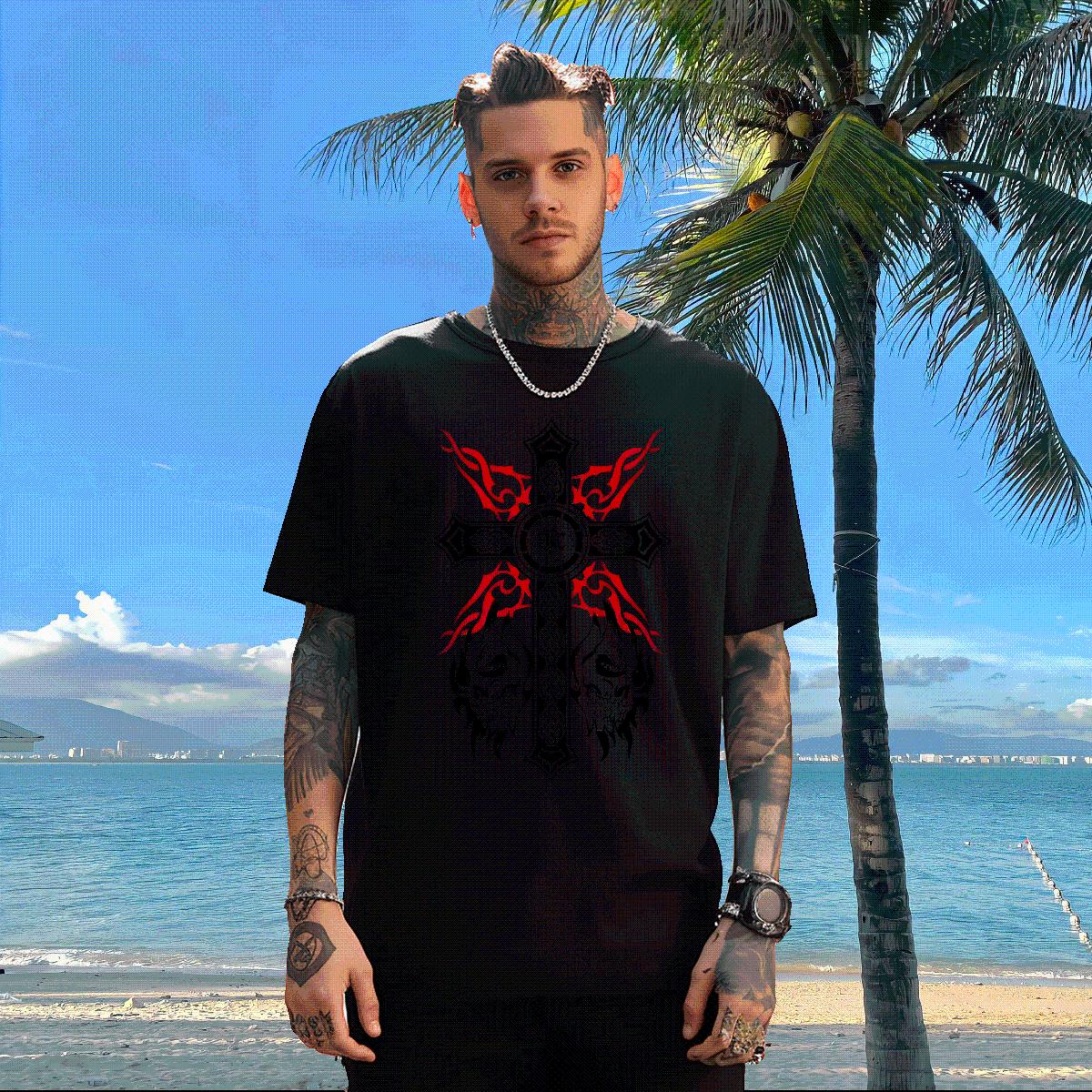 Cool Design Mens Tshirts fathion 230g Cotton Crew Neck Cotton Casual Daily Wear Men T Shirts Oversized 3XL 4XL 2024 New Polos