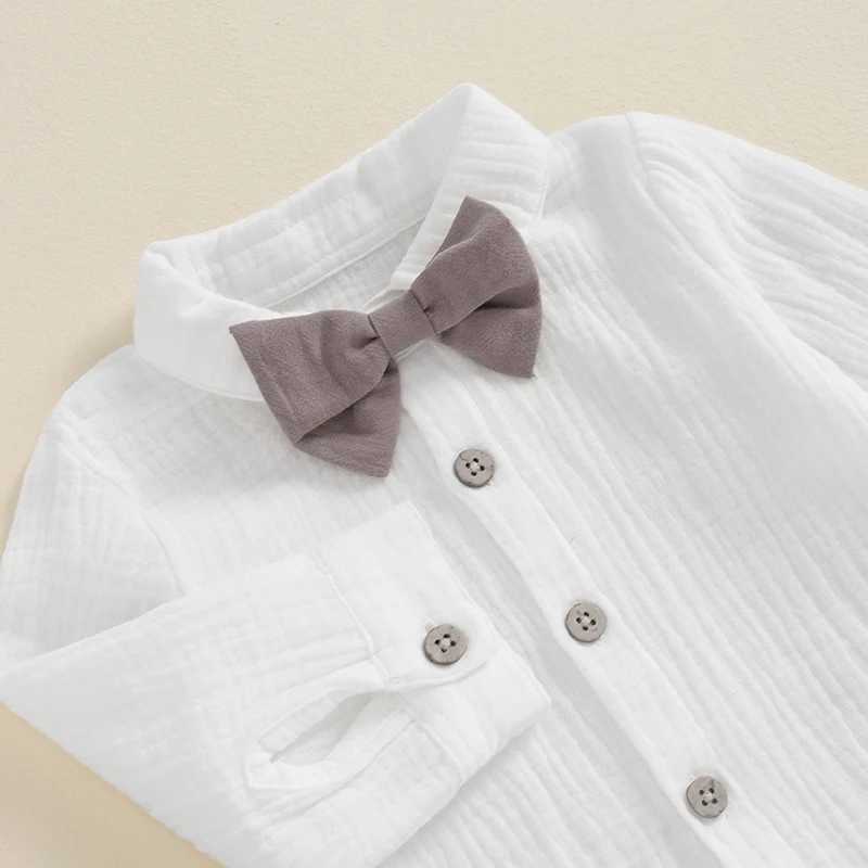 Clothing Sets Baby Kids Boy Fall Clothes Solid Color Button Long Sleeve Shirt with Bow Tie and Elastic Pants 2 Piece Outfits for Toddler