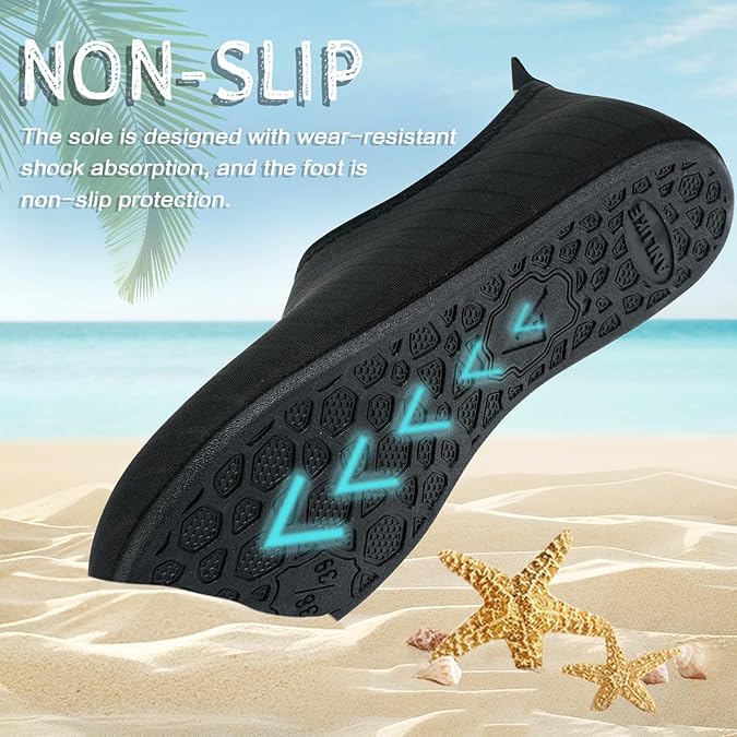 Water Shoes for Women Men Swim Aqua Socks Beach Pool Barefoot Surf River Boat Kayak Sea Yoga Sand Sport Accessories Breathable Quick-Dry Sneakers Size