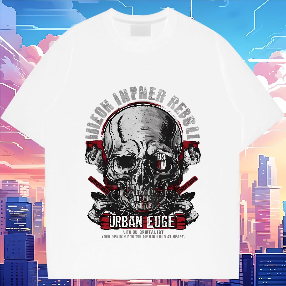 5A Men Tops Tees Skeleton 230g 100% Cotton Cotton O Neck Short Sleeves Street Casual T Shirts Men Custom Big Size Designer Polos