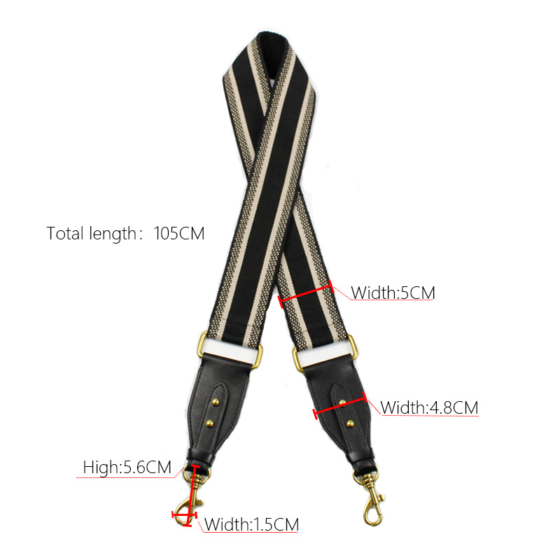TINBERON Canvas Shoulder Bag Strap Vintage Rivet Crossbody Width Shoulder Strap Leather Bag Part Accessories Apply To Saddle Bag