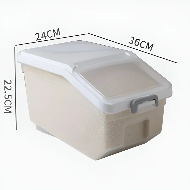 Large Capacity Rice Storage Box Rice Dispenser Flour Cereal Bucket Kitchen Food Containers Pet Food Tank Kitchen Storage Box 240708