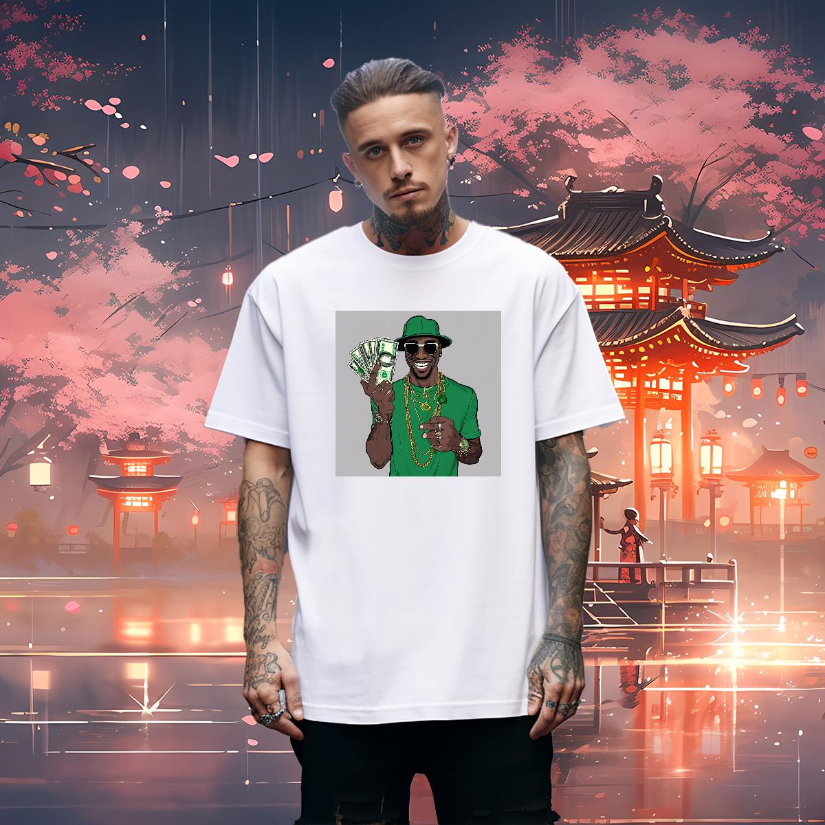 Wholesale T Shirts Men XH 230g 100% Cotton DIY Logo Oversized Street wear Hip Hop Mens Tshirts Round Neck Short Sleeve Cool