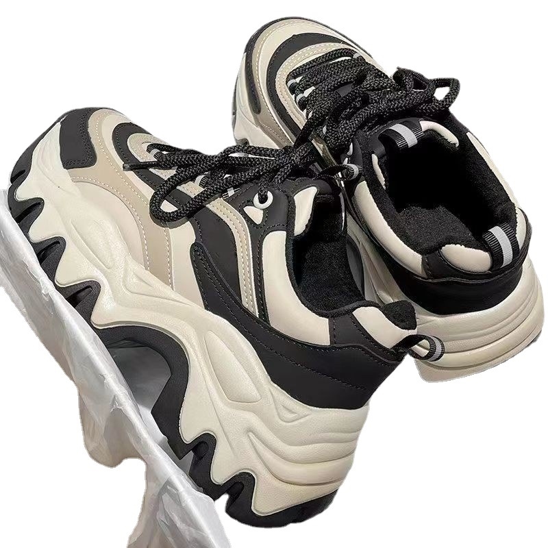 Dad's Instagram Trend, 2023 Spring New Versatile Retro Sports Shoes, Thick Sole, Increased Height, Breathable Women's Shoes