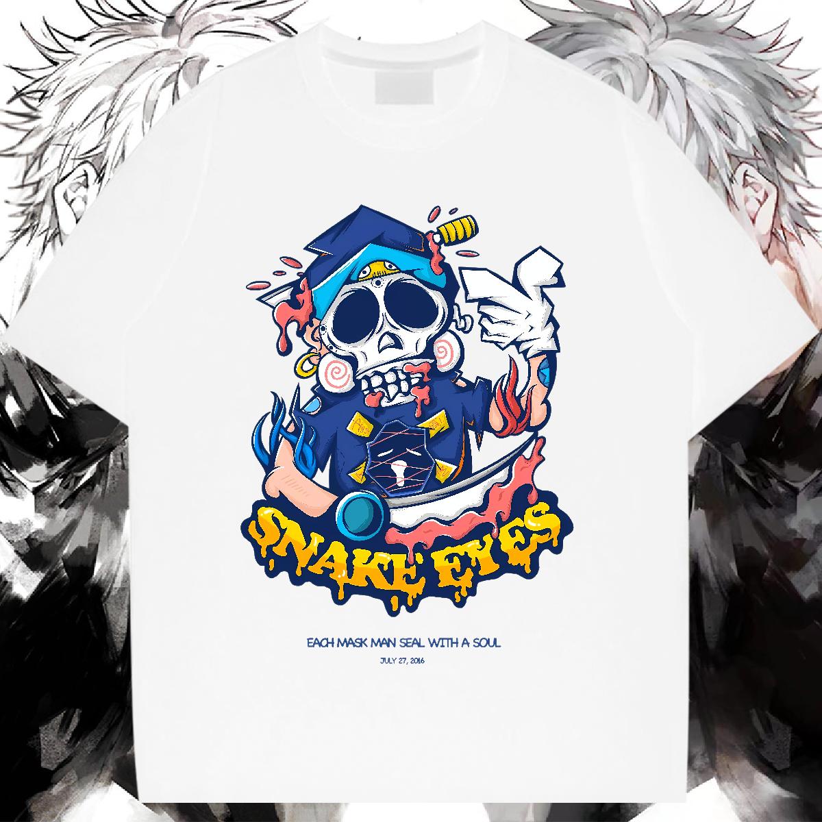 Designer Tshirts Skeleton 100% Cotton 230g Cotton Breathable Short Sleeve Hip Hop T-Shirts for Men DIY Classic Tops