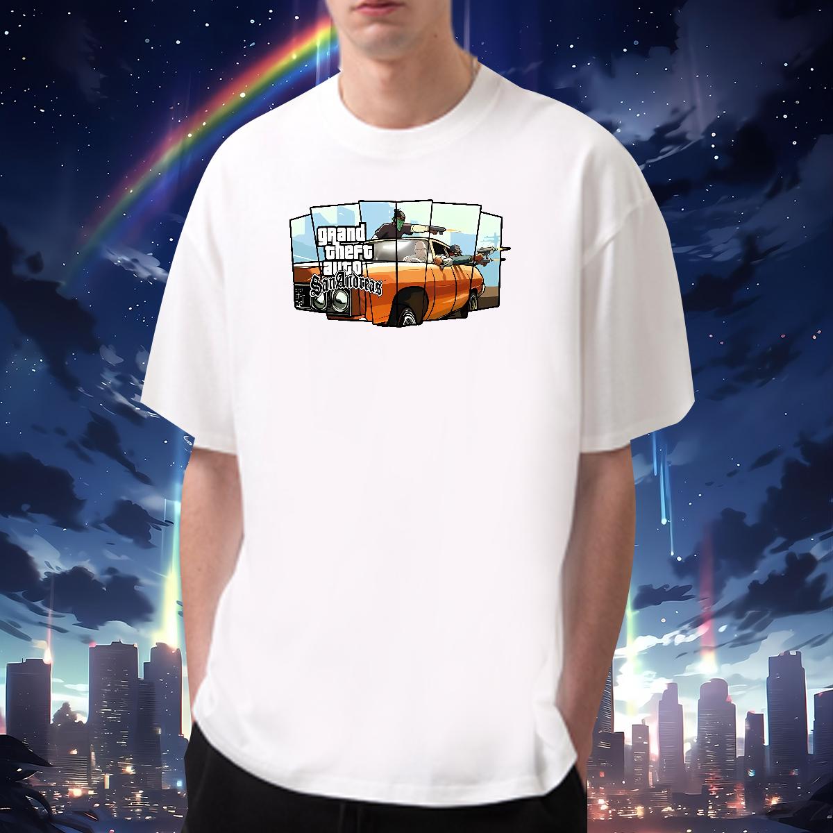 2024 Designer Men T Shirts racing 230g 100% Cotton Plus Size Cartoon Men Clothes T-Shirt Street Casual Breathable Crew Neck Popular Tees Shirts