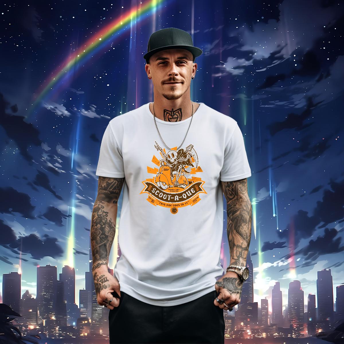 Loose Fit T Shirts Men Skeleton 230g 100% Cotton Sports Casual Short Sleeve Cotton O-Neck Men Tshirts Fashion Casual Skull Polos