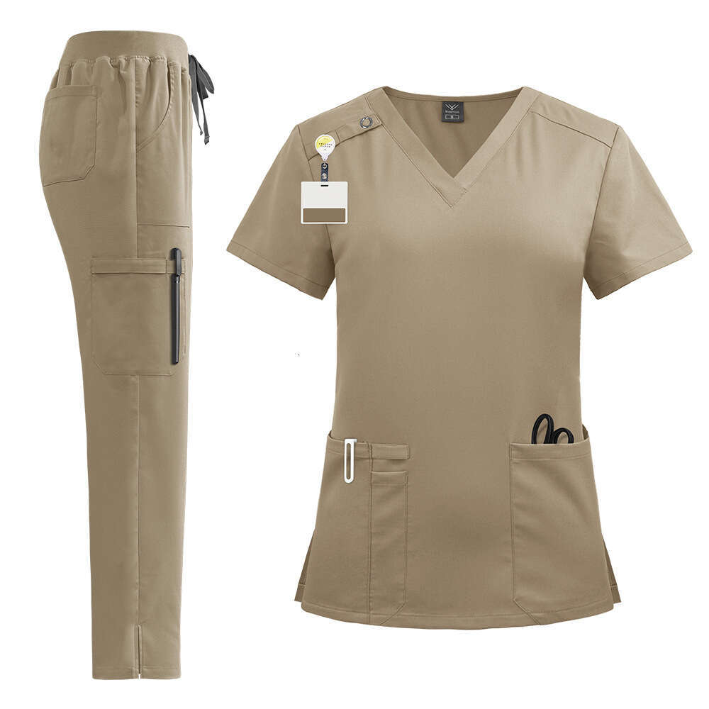 Niaa Hinn Two Piece Set Women Scrubs Set New Product New Arrival Non-ironing Washable High Elasticity Leisure Time Solid New Pattern Sexy Short Novelt
