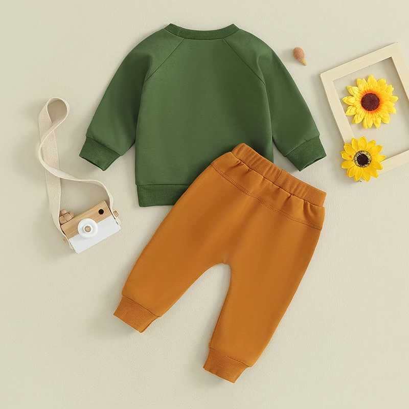 Clothing Sets Toddler Infan Baby Boy Fall Clothes Newborn Long Sleeve Round Neck Pullover Elastic Waist Pants 2Pcs Winter Warm Outfit