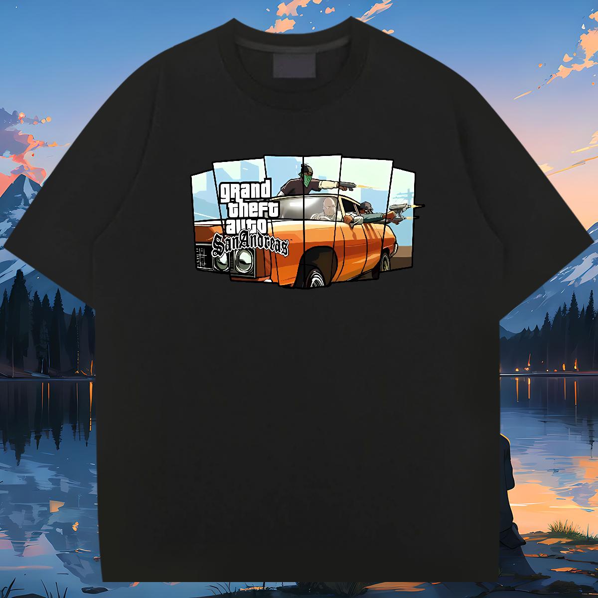 Fashion Designer T shirt racing 100% Cotton 230g DIY Printed Daily Outfit Men Tshirts Breathable Crew Neck Cool