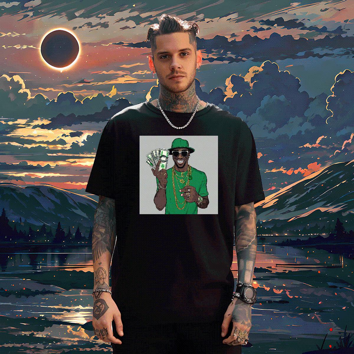 Classic Man T Shirts XH 230g Cotton Floral Print Couples T Shirts Spring Summer Breathable Crew Neck Comfortable Tshirts