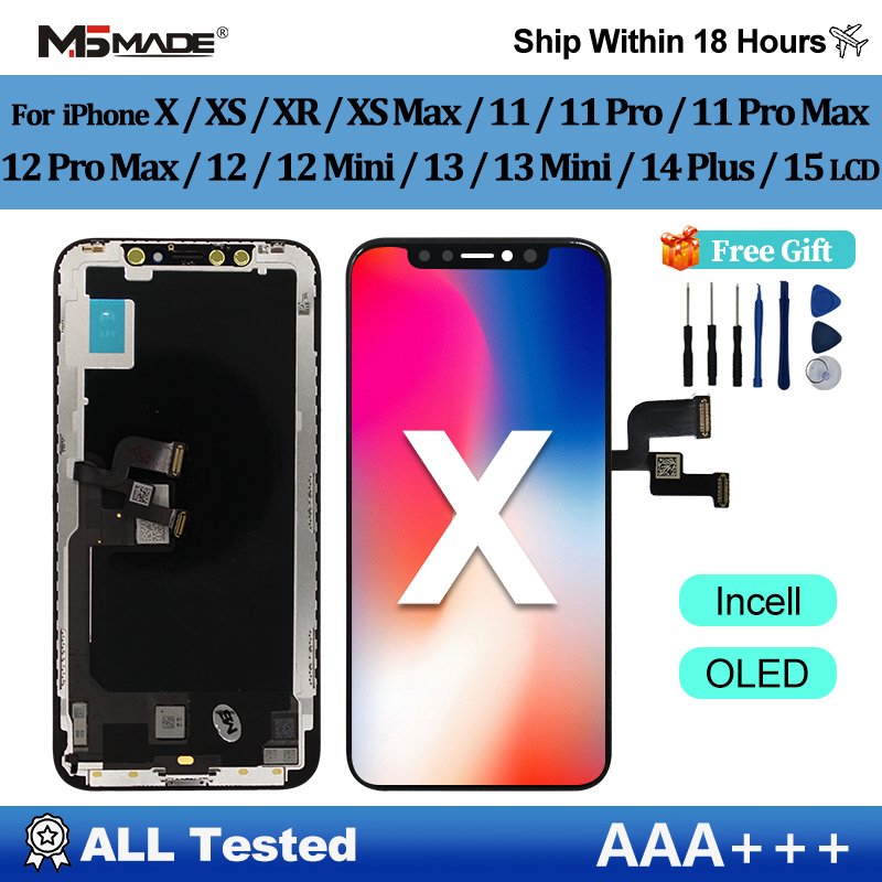 OLED X LCD For iPhone XR XS MAX 11 Display 3D Touch 2025 Screen Replace For 12 14 Plus 11 Pro screen incell 12 Pro Max display 13 Min