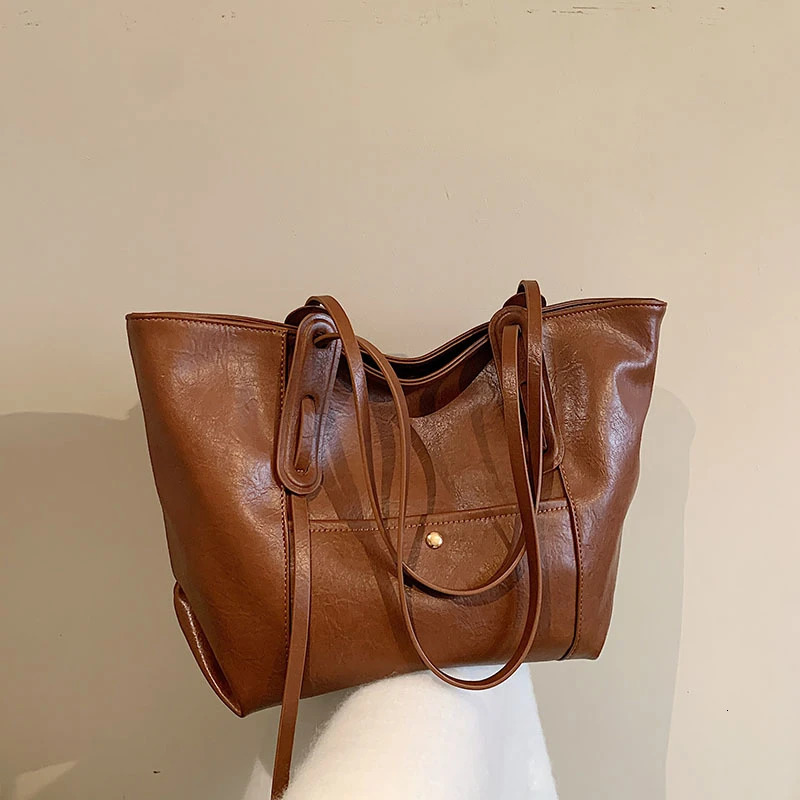 Zipper Tote Bags Pu Ladies Bags on Sale High Quality Autumn Solid Sewing Thread Casual Tote High Capacity Handbag 240712