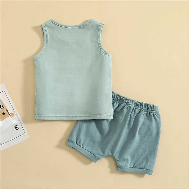 Clothing Sets Toddler Infant Baby Boy Summer Shorts Suit Patchwork Sleeveless Crew Neck Tank Tops Solid Shorts with Pockets