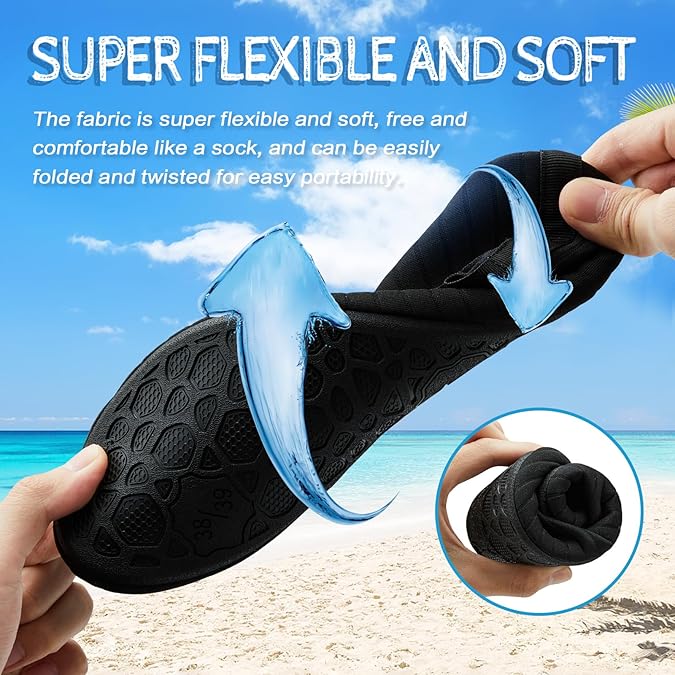 Water Shoes for Women Men Swim Aqua Socks Beach Pool Barefoot Surf River Boat Kayak Sea Yoga Sand Sport Accessories Breathable Quick-Dry Sneakers Size