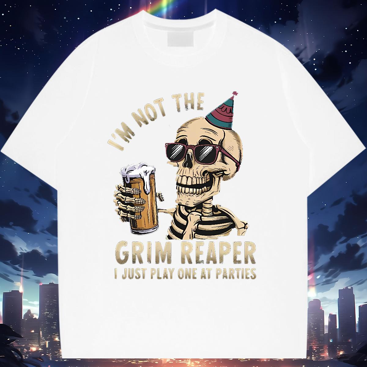 Designer Men T Shirts Skeleton 230g Cotton Sport Short Sleeve Cotton O-Neck Men Tees Customized Custom Print Plus Size Top Tees