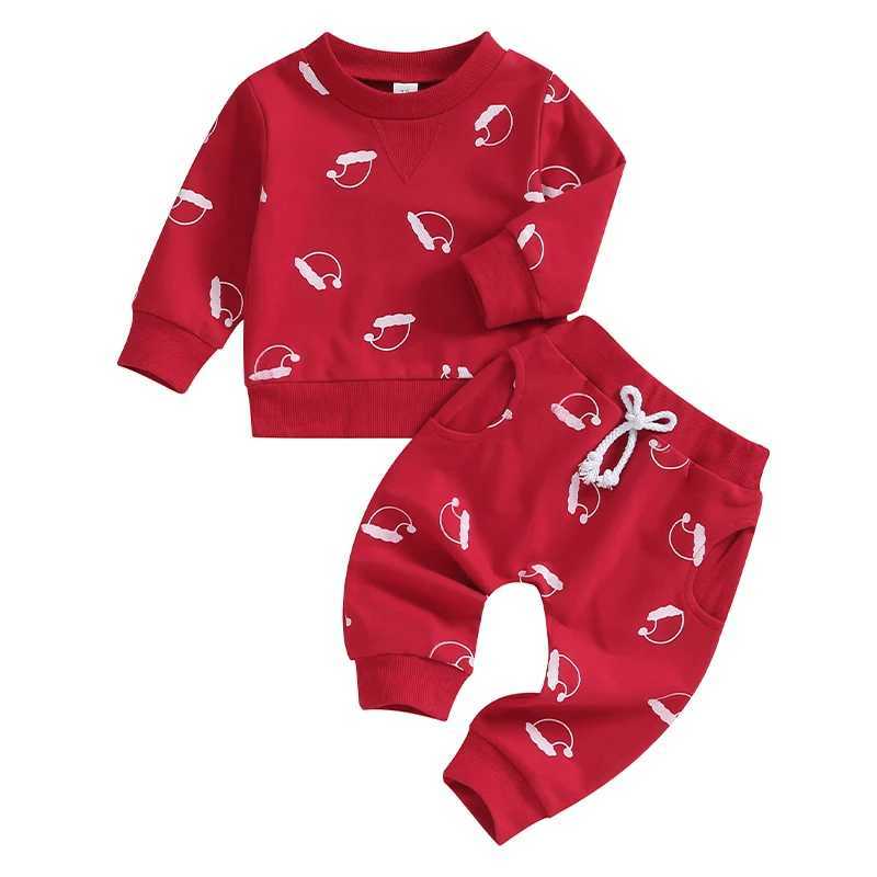 Clothing Sets Fashion Toddler Baby Boys Girl Fall Clothes Sets Baby Girl Clothing Set Kids Xmas Hat Print Sweatshirt Pants 2Pcs Suits Outfits