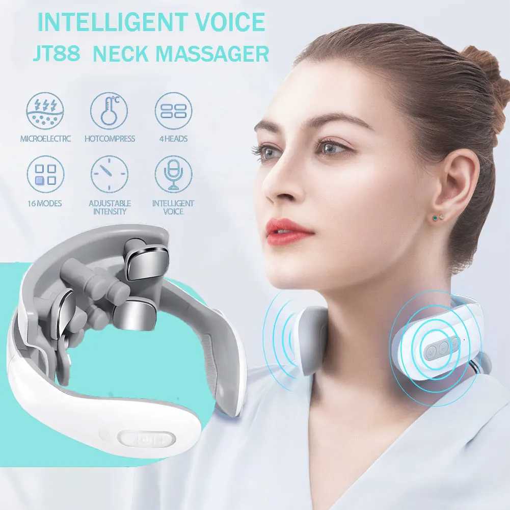 Other Massage Items Smart Pules Neck Massage Intelligent Electric Rechargeable Heating Hot Pressing Magnetic Tens Pulse Neck Massage InstrumentL4717