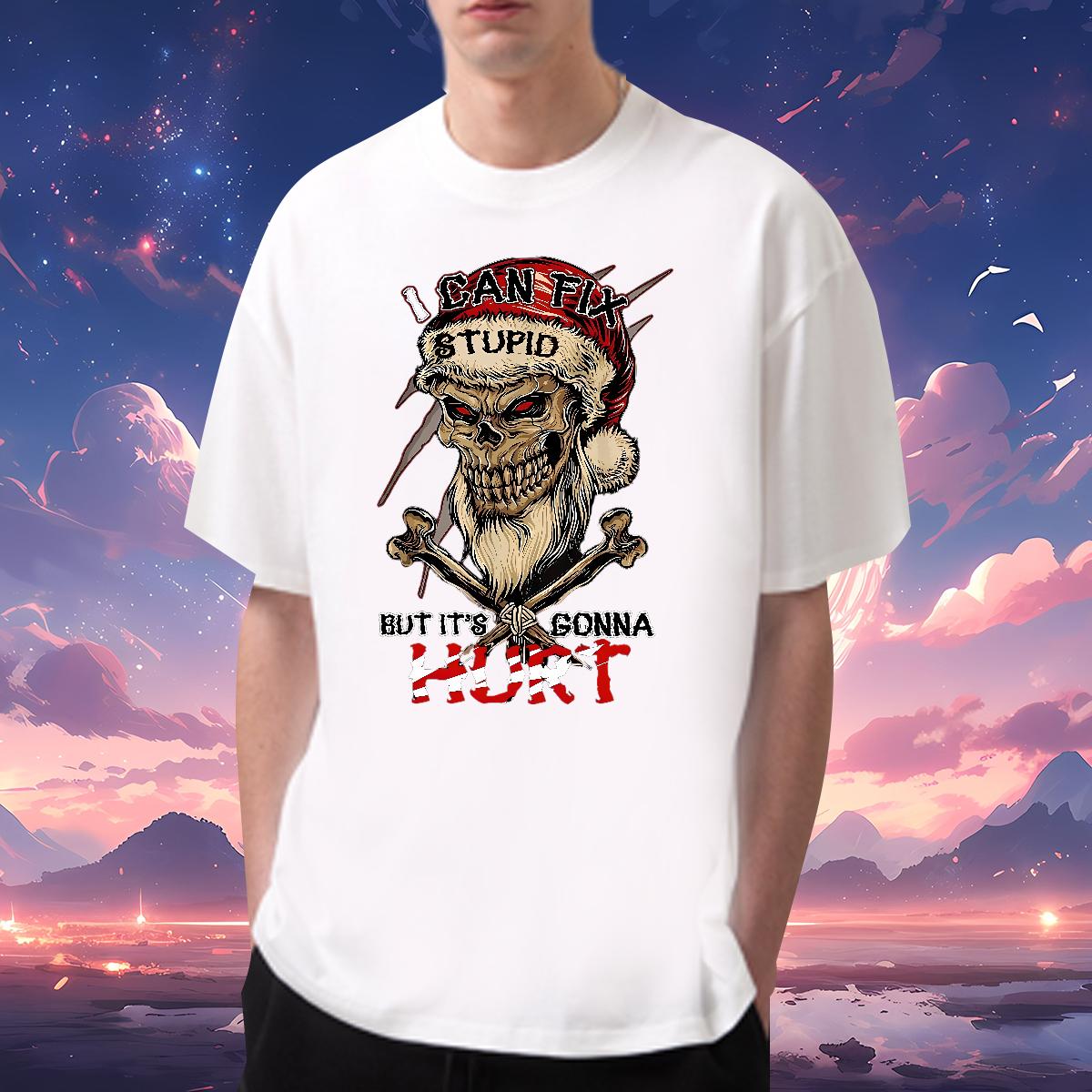 Designer Tshirts Skeleton 230g 100% Cotton Crew Neck Cotton Breathable Daily Outfit T Shirts Men Anime Print Fashion Designer Tees Shirts