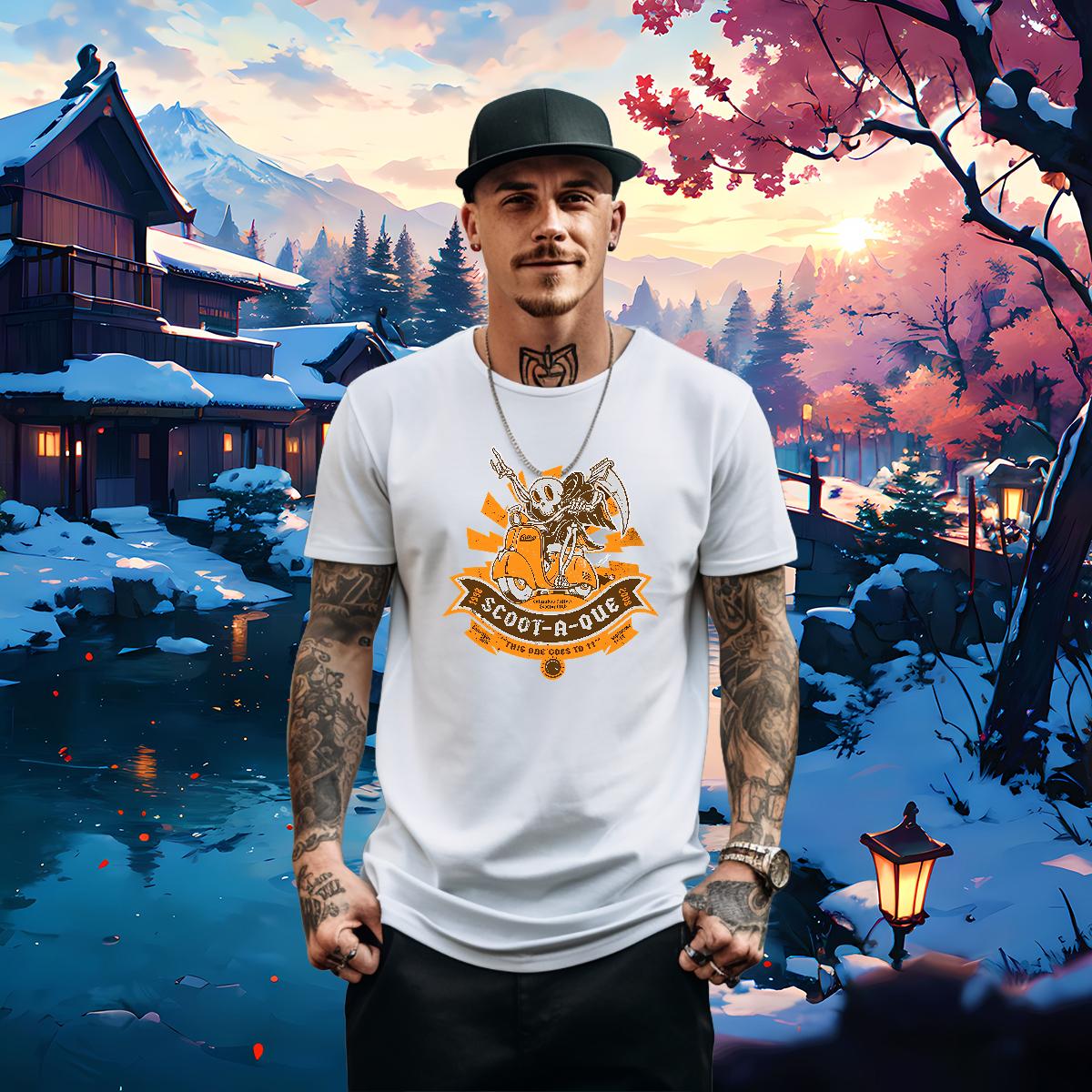 Soft T Shirts Men Skeleton 230g 100% Cotton Outdoor Cotton Breathable Mens Tshirts Casual New Customized Tops Tees