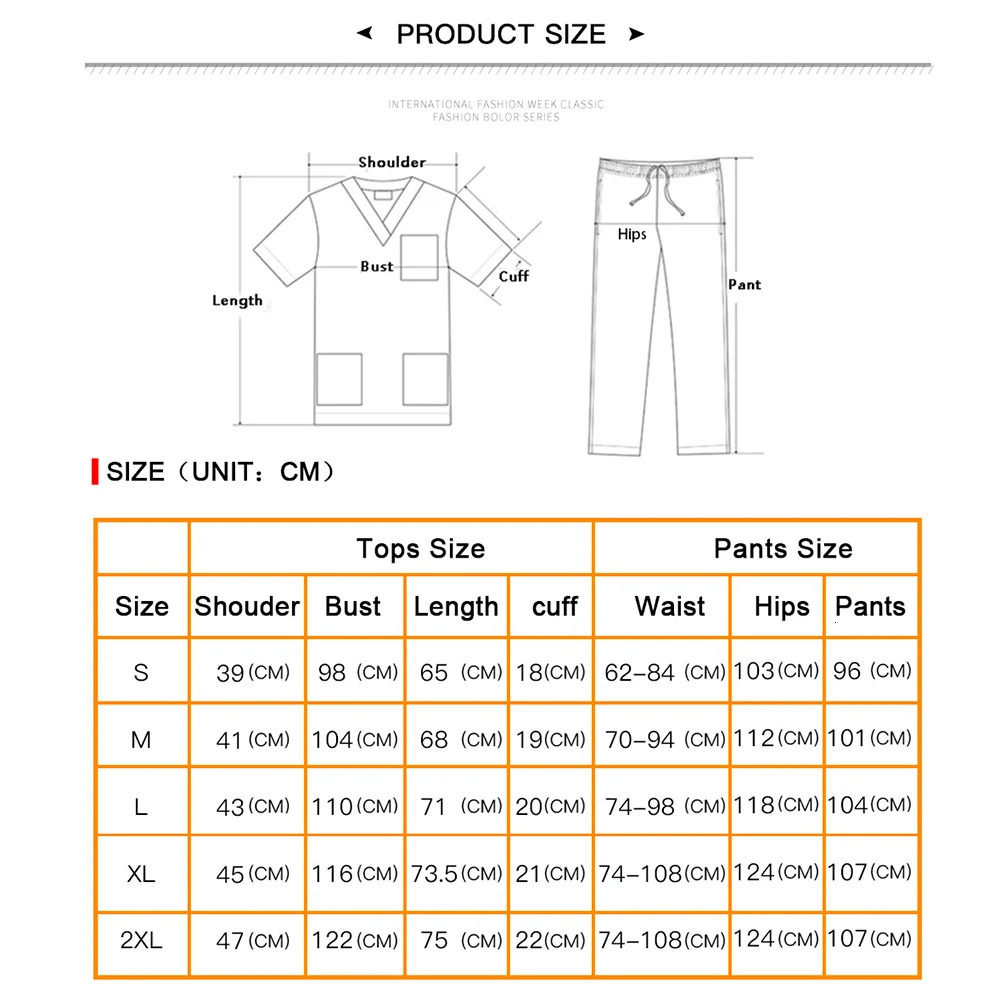 Womens Scrub Wholesale Short Sleeve V-neck Carer Set Nurse Uniforms Men Beauty Salon Working Uniform Pet Shop Cleaning Workwear 240716