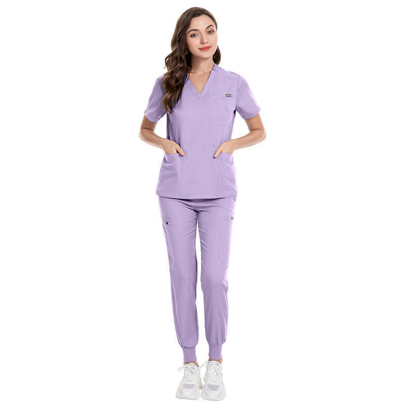 Designer Two Piece Set Women Scrubs Set New Product New Arrival French Non-ironing Long Washable Versatile Fashion Ventilation Popular Bifurcated Sexy