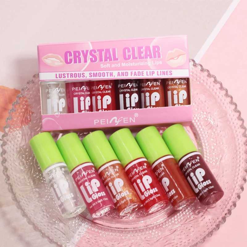 6Pcs Mirror Lip Glaze Set Moisturizing Pudding Lipgloss Long lasting Lip Protection Oil Hydrating Liquid Lipstick Lips CosmeticsW250219