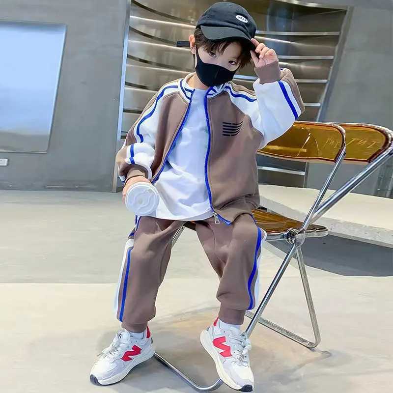 Clothing Sets Childrens Clothing Boys Spring And Autumn Set 2022 New Fashionable Sports Boys Middle And Big Childrens Fashion Clothes Top