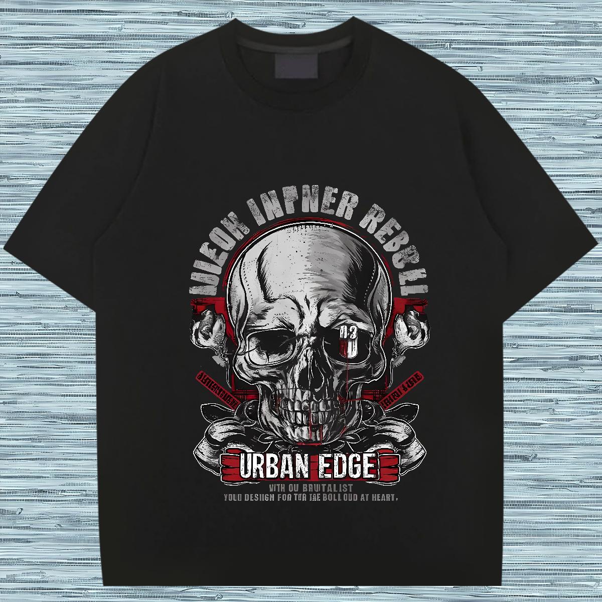 2024 Summer T-Shirts Skeleton Breathable Crew Neck Cotton 100% Cotton 230g Tshirts Casual Oversized 3XL 4XL Designer Wear