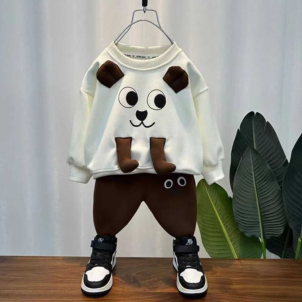 Clothing Sets Kids Boys Spring And Autumn Sweater Set 2023 New Fashionable Boys Clothes Childrens Cartoon Casual Two Piece Set For Boys