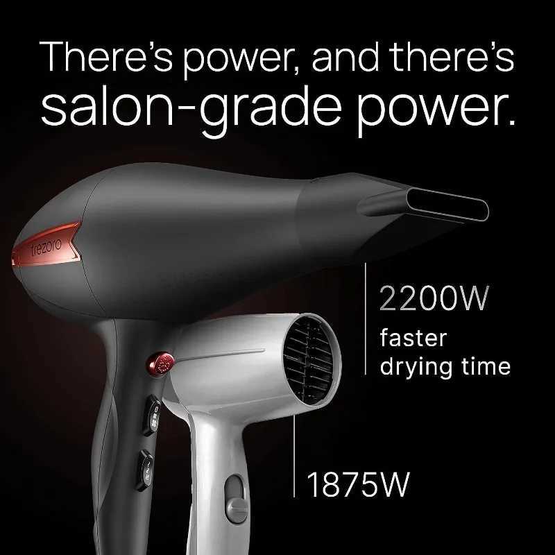 Professional 2200W Ionic Salon Hair Dryer - Professional Blow Dryer - Lightweight Travel Hairdryer for NormalBkl240717