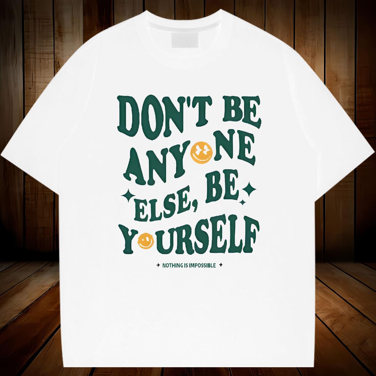 2024 New T Shirts Men Nothing Is Impossible 100% Cotton 230g Cartoon Print Daily Wear Mens Tshirts Round Neck Short Sleeve High Quality