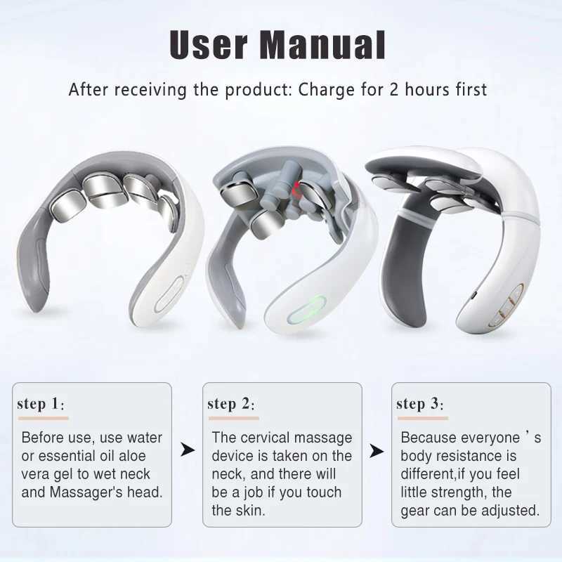 Other Massage Items Smart Pules Neck Massage Intelligent Electric Rechargeable Heating Hot Pressing Magnetic Tens Pulse Neck Massage InstrumentL4717
