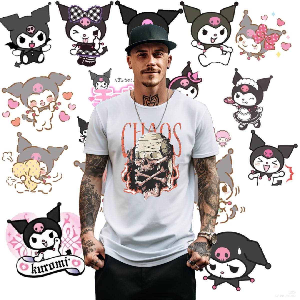 Cool Men Tshirts Skeleton 230g Cotton Crew Neck Cotton Sport T-Shirts Custom Cartoon Fashion Tops Tees