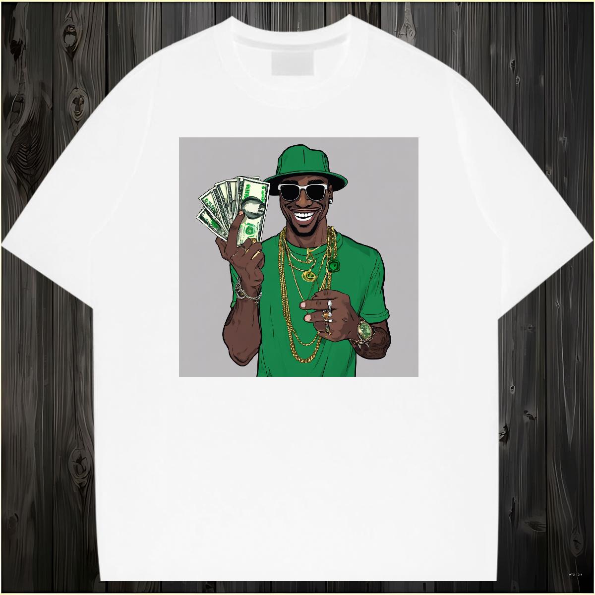 New T-Shirts for Men XH 230g 100% Cotton Custom Cartoon Summer Casual Tshirts Crew Neck Cotton Breathable High Quality