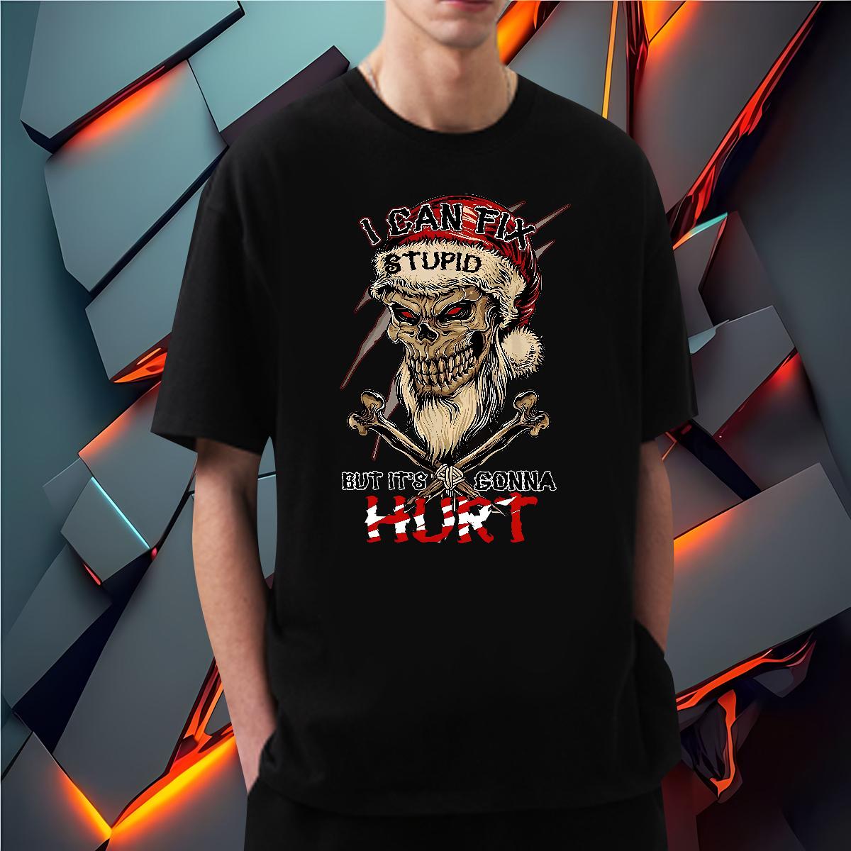 Fashion Casual T Shirts Men Skeleton 230g 100% Cotton Black White Hip Hop Street Mens Tshirts Crew Neck Cotton Breathable Loose