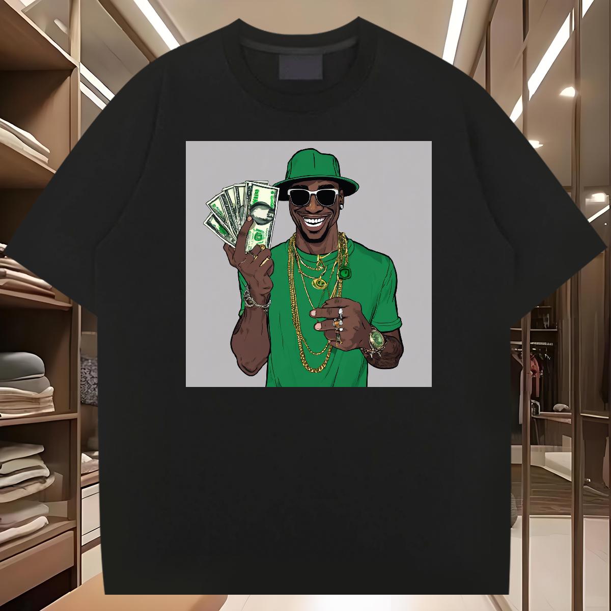 Cool Men T Shirts XH 230g 100% Cotton Spring Summer O-Neck Short Sleeve Cotton Men Clothes T-Shirt Fashion New DIY Printed Tees