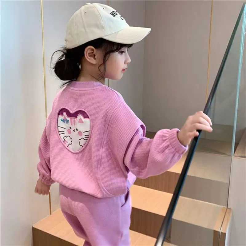 Clothing Sets Girls Clothes Set New Spring and Autumn Childrens Fashion Sweater Pants 2-piece Suits For Girls Baby Sports Suits 3 5 7 9Y